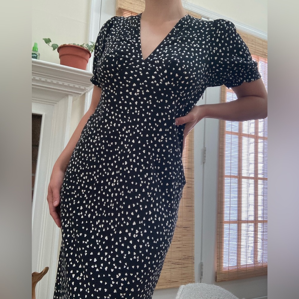 Empire-waist Puff-sleeve Maxi Dress